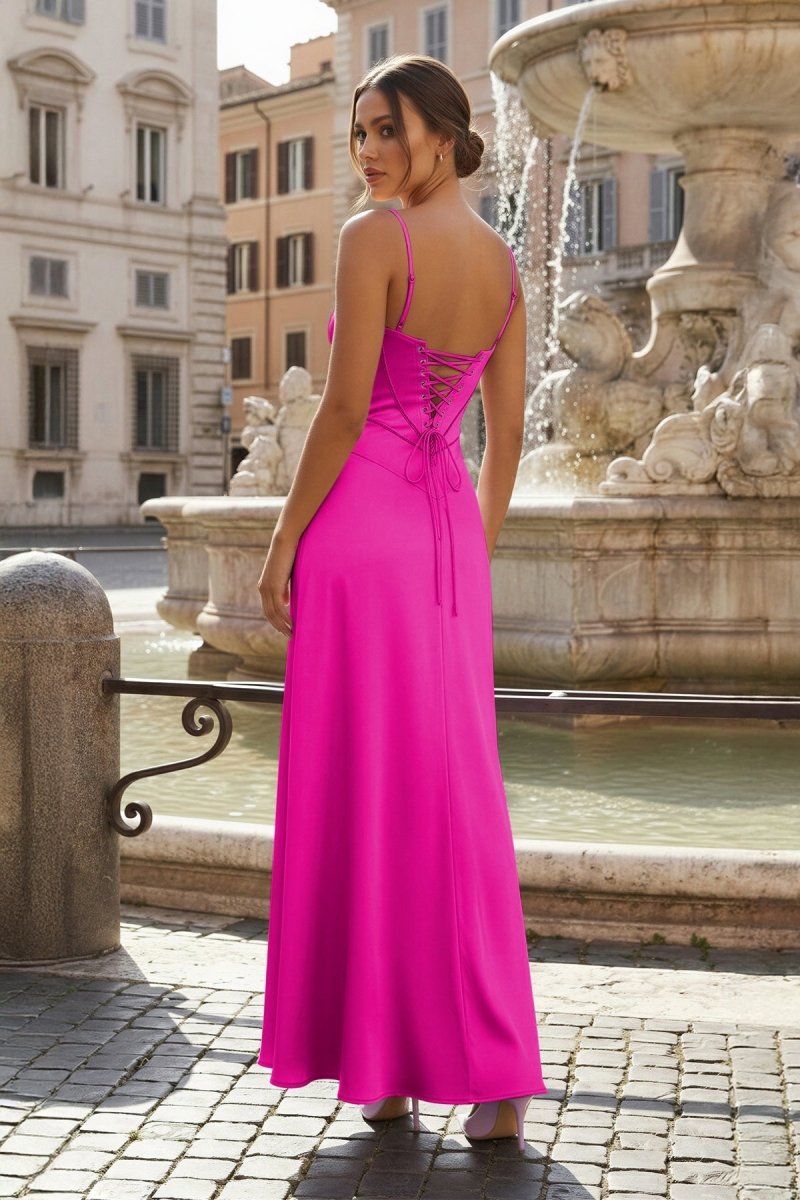 Lavender Straps A-line Long Formal Dress