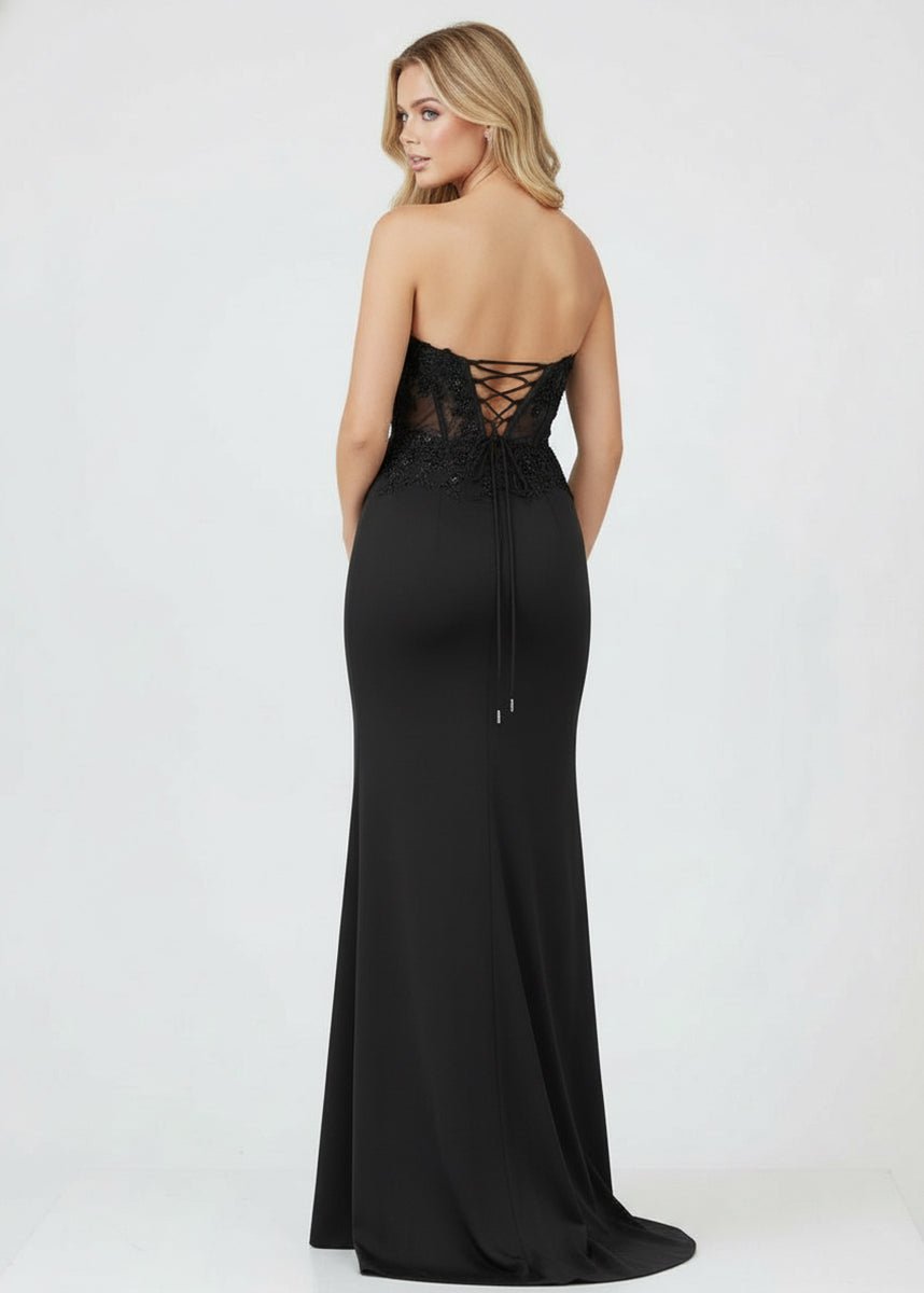 Sheath Sweetheart Long Satin Prom Dress with Slit