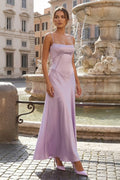 Lavender Straps A-line Long Formal Dress