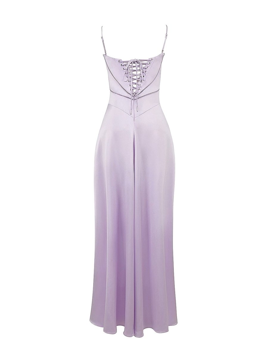 Lavender Straps A-line Long Formal Dress