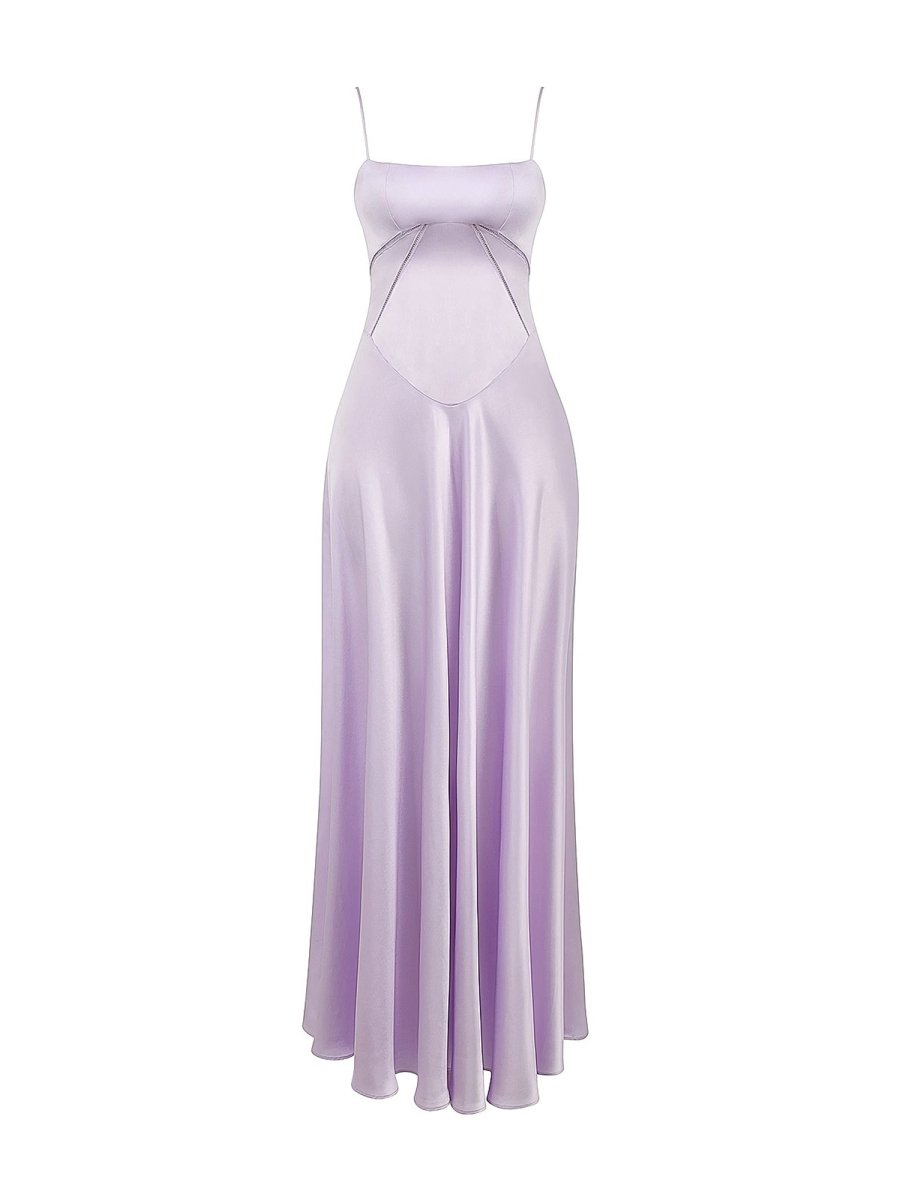 Lavender Straps A-line Long Formal Dress
